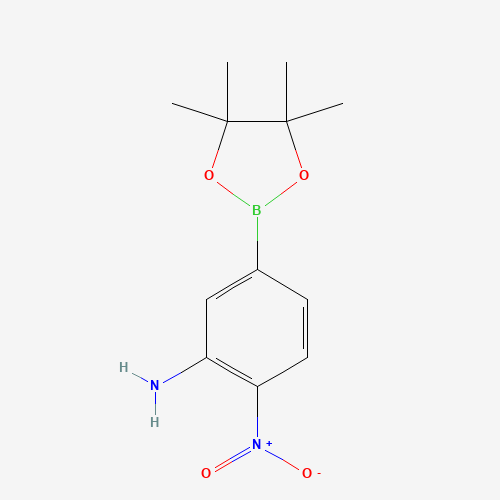 2-nitro-5-(4,4,5,5-tetramethyl-1,3,2-dioxaborolan-2-yl)aniline (CAS: 849236-22-2) - Chemical Structure and Molecular Formula 