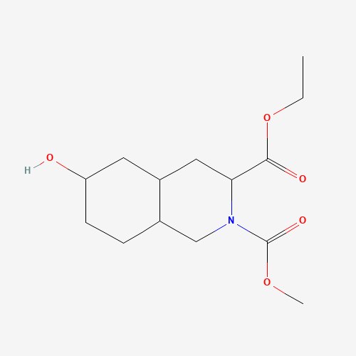3-O-ethyl 2-O-methyl 6-hydroxy-3,4,4a,5,6,7,8,8a-octahydro-1H-isoquinoline-2,3-dicarboxylate (CAS: 128073-41-6) - Chemical Structure and Molecular Formula 