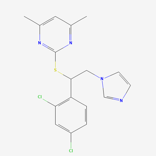2-[1-(2,4-dichlorophenyl)-2-imidazol-1-ylethyl]sulfanyl-4,6-dimethylpyrimidine (CAS: 65689-67-0) - Chemical Structure and Molecular Formula 