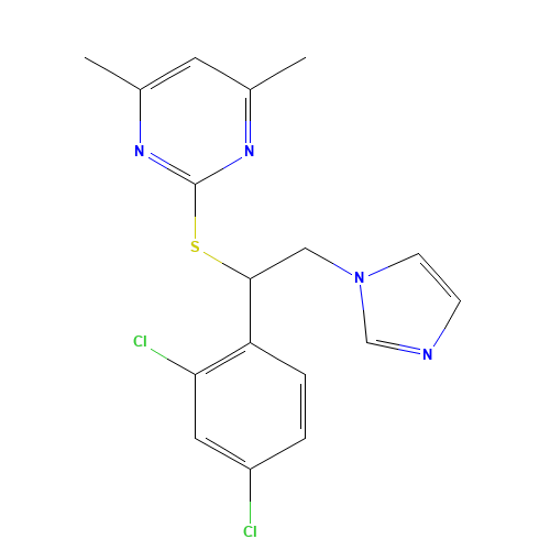 2-[1-(2,4-dichlorophenyl)-2-imidazol-1-ylethyl]sulfanyl-4,6-dimethylpyrimidine (CAS: 65689-67-0) - Related Chemical Product