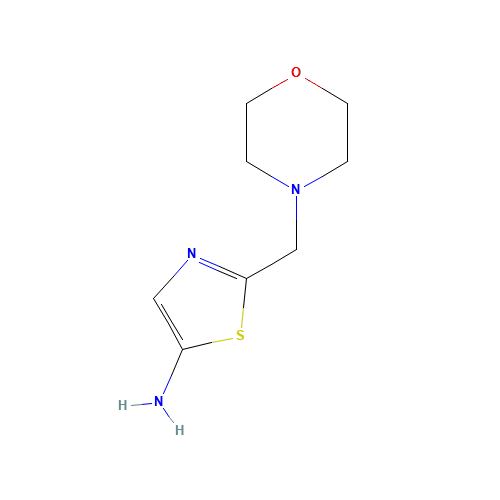 2-(morpholin-4-ylmethyl)-1,3-thiazol-5-amine (CAS: 390360-47-1) - Chemical Structure and Molecular Formula 