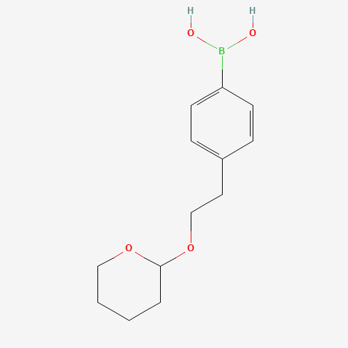 [4-[2-(oxan-2-yloxy)ethyl]phenyl]boronic acid (CAS: 1095639-99-8) - Chemical Structure and Molecular Formula 