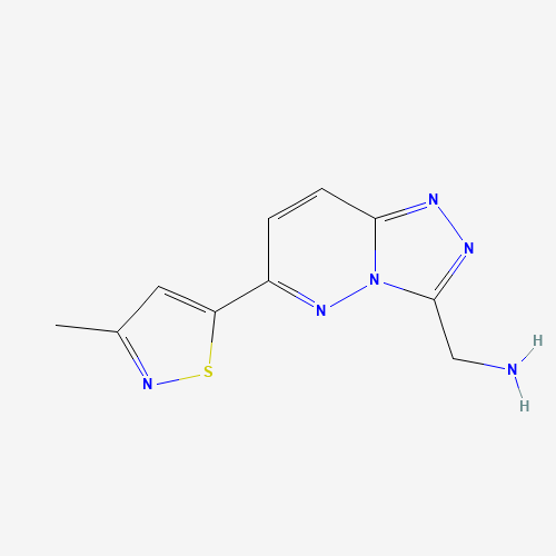 [6-(3-methyl-1,2-thiazol-5-yl)-[1,2,4]triazolo[4,3-b]pyridazin-3-yl]methanamine (CAS: 1002308-65-7) - Chemical Structure and Molecular Formula 