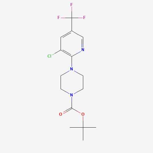 tert-butyl 4-[3-chloro-5-(trifluoromethyl)pyridin-2-yl]piperazine-1-carboxylate (CAS: 1053658-78-8) - Chemical Structure and Molecular Formula 