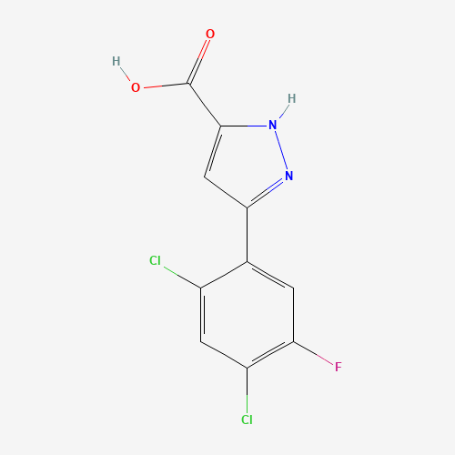3-(2,4-dichloro-5-fluorophenyl)-1H-pyrazole-5-carboxylic acid (CAS: 1119299-75-0) - Chemical Structure and Molecular Formula 
