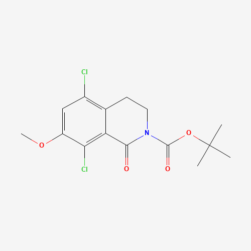 tert-butyl 5,8-dichloro-7-methoxy-1-oxo-3,4-dihydroisoquinoline-2-carboxylate (CAS: 1616289-18-9) - Chemical Structure and Molecular Formula 