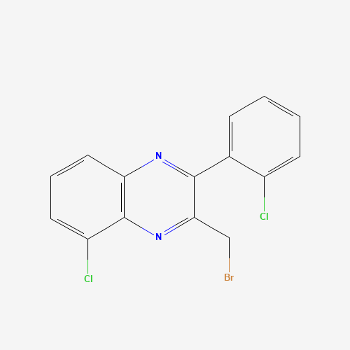 3-(bromomethyl)-5-chloro-2-(2-chlorophenyl)quinoxaline (CAS: 1064137-43-4) - Chemical Structure and Molecular Formula 