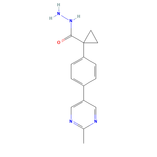 1-[4-(2-methylpyrimidin-5-yl)phenyl]cyclopropane-1-carbohydrazide (CAS: 1403396-96-2) - Chemical Structure and Molecular Formula 