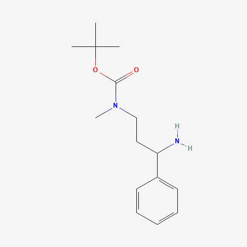 tert-butyl N-(3-amino-3-phenylpropyl)-N-methylcarbamate (CAS: 244059-09-4) - Chemical Structure and Molecular Formula 