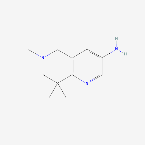 6,8,8-trimethyl-5,7-dihydro-1,6-naphthyridin-3-amine (CAS: 252901-48-7) - Chemical Structure and Molecular Formula 