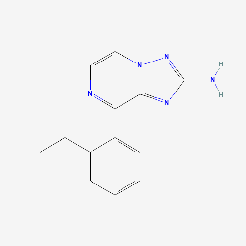 8-(2-propan-2-ylphenyl)-[1,2,4]triazolo[1,5-a]pyrazin-2-amine (CAS: 1360612-87-8) - Chemical Structure and Molecular Formula 