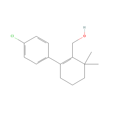 [2-(4-chlorophenyl)-6,6-dimethylcyclohexen-1-yl]methanol (CAS: 1257045-70-7) - Chemical Structure and Molecular Formula 