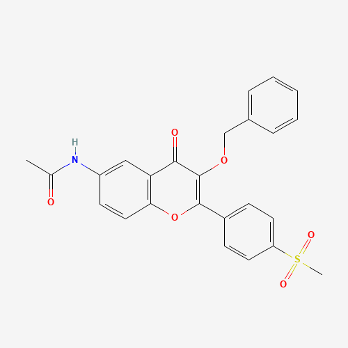 N-[2-(4-methylsulfonylphenyl)-4-oxo-3-phenylmethoxychromen-6-yl]acetamide (CAS: 1187016-44-9) - Chemical Structure and Molecular Formula 
