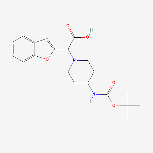 2-(1-benzofuran-2-yl)-2-[4-[(2-methylpropan-2-yl)oxycarbonylamino]piperidin-1-yl]acetic acid (CAS: 885275-46-7) - Related Chemical Product