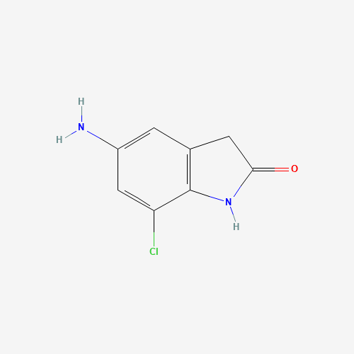 5-amino-7-chloro-1,3-dihydroindol-2-one (CAS: 1266336-51-9) - Chemical Structure and Molecular Formula 