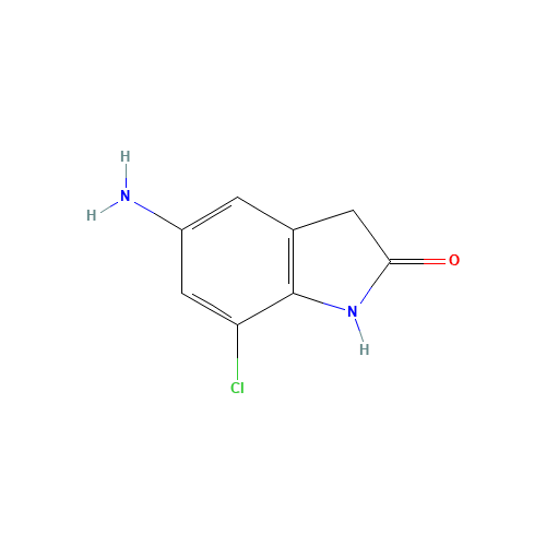 5-amino-7-chloro-1,3-dihydroindol-2-one (CAS: 1266336-51-9) - Chemical Structure and Molecular Formula 