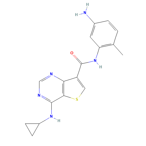 N-(5-amino-2-methylphenyl)-4-(cyclopropylamino)thieno[3,2-d]pyrimidine-7-carboxamide (CAS: 1318243-03-6) - Related Chemical Product