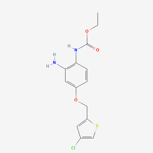 ethyl N-[2-amino-4-[(4-chlorothiophen-2-yl)methoxy]phenyl]carbamate (CAS: 1043424-93-6) - Chemical Structure and Molecular Formula 