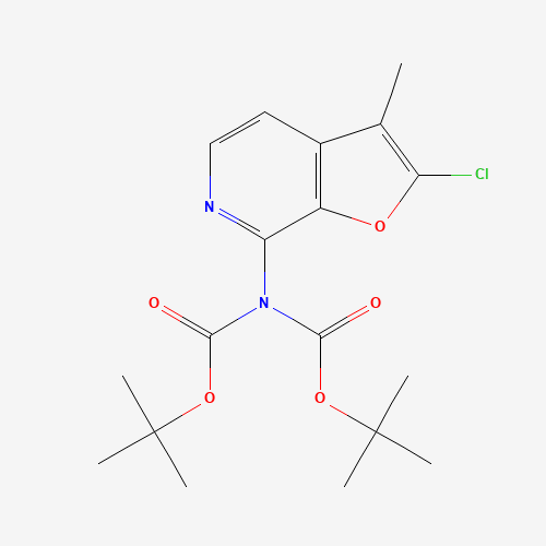 tert-butyl N-(2-chloro-3-methylfuro[2,3-c]pyridin-7-yl)-N-[(2-methylpropan-2-yl)oxycarbonyl]carbamate (CAS: 1326713-72-7) - Chemical Structure and Molecular Formula 