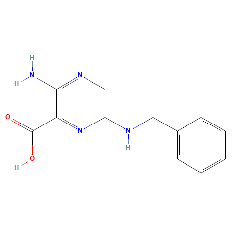 3-amino-6-(benzylamino)pyrazine-2-carboxylic acid (CAS: 16312-55-3) - Chemical Structure and Molecular Formula 