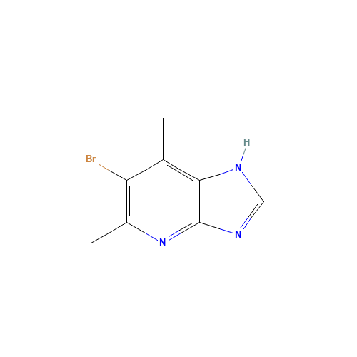 6-bromo-5,7-dimethyl-1H-imidazo[4,5-b]pyridine (CAS: 92336-10-2) - Chemical Structure and Molecular Formula 