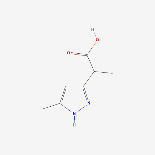 2-(5-methyl-1H-pyrazol-3-yl)propanoic acid (CAS: 1190392-63-2) - Chemical Structure and Molecular Formula 