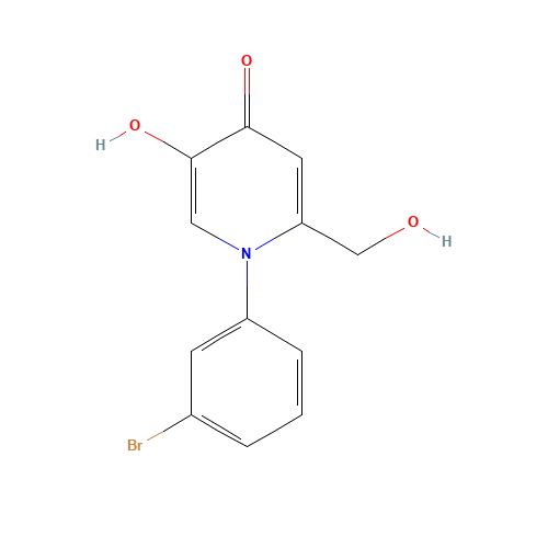 1-(3-bromophenyl)-5-hydroxy-2-(hydroxymethyl)pyridin-4-one (CAS: 1333331-97-7) - Chemical Structure and Molecular Formula 