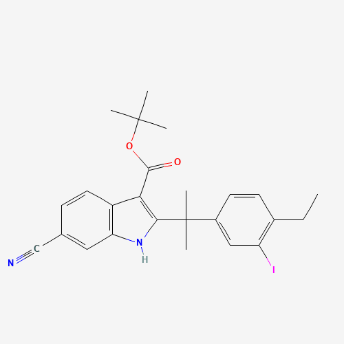 tert-butyl 6-cyano-2-[2-(4-ethyl-3-iodophenyl)propan-2-yl]-1H-indole-3-carboxylate (CAS: 1256584-75-4) - Related Chemical Product