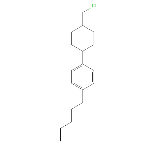 1-[4-(chloromethyl)cyclohexyl]-4-pentylbenzene (CAS: 93205-84-6) - Chemical Structure and Molecular Formula 
