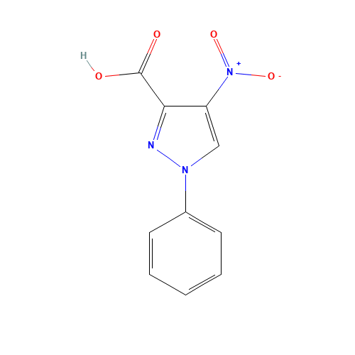 4-nitro-1-phenylpyrazole-3-carboxylic acid (CAS: 701917-03-5) - Chemical Structure and Molecular Formula 