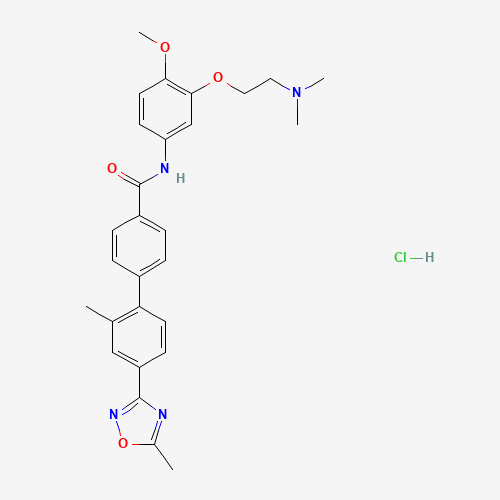 N-[3-[2-(dimethylamino)ethoxy]-4-methoxyphenyl]-4-[2-methyl-4-(5-methyl-1,2,4-oxadiazol-3-yl)phenyl]benzamide;hydrochloride (CAS: 193611-67-5) - Related Chemical Product