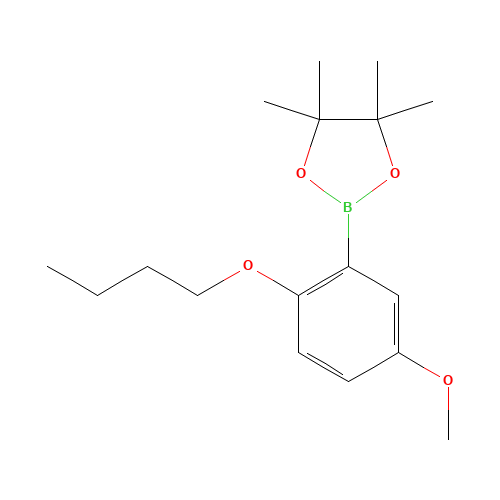 2-(2-butoxy-5-methoxyphenyl)-4,4,5,5-tetramethyl-1,3,2-dioxaborolane (CAS: 1073545-05-7) - Chemical Structure and Molecular Formula 
