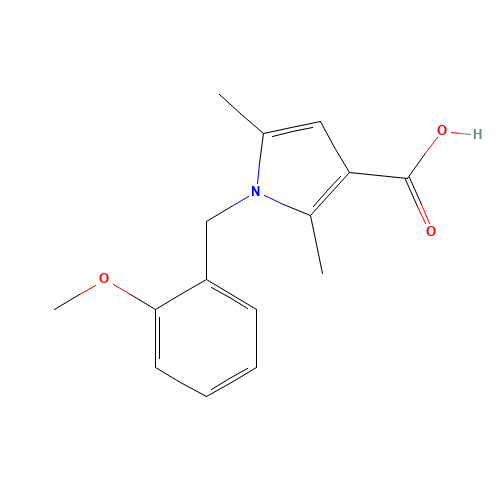 1-[(2-methoxyphenyl)methyl]-2,5-dimethylpyrrole-3-carboxylic acid (CAS: 1019114-51-2) - Chemical Structure and Molecular Formula 