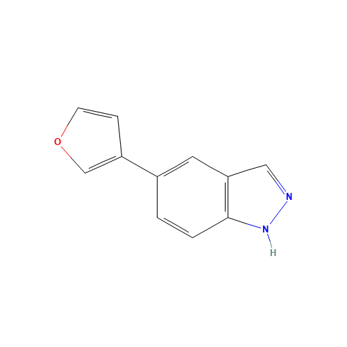 5-(furan-3-yl)-1H-indazole (CAS: 885272-45-7) - Chemical Structure and Molecular Formula 