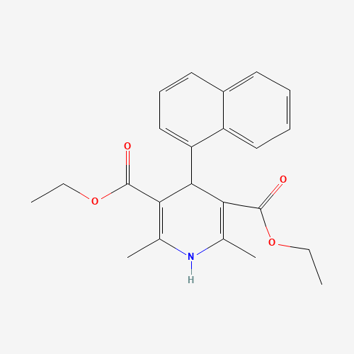 diethyl 2,6-dimethyl-4-naphthalen-1-yl-1,4-dihydropyridine-3,5-dicarboxylate (CAS: 34148-71-5) - Chemical Structure and Molecular Formula 