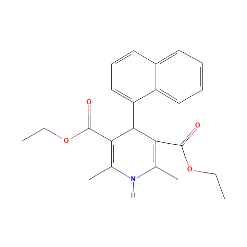 diethyl 2,6-dimethyl-4-naphthalen-1-yl-1,4-dihydropyridine-3,5-dicarboxylate (CAS: 34148-71-5) - Chemical Structure and Molecular Formula 