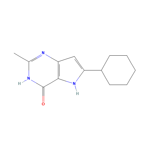 6-cyclohexyl-2-methyl-1,5-dihydropyrrolo[3,2-d]pyrimidin-4-one (CAS: 237435-48-2) - Chemical Structure and Molecular Formula 