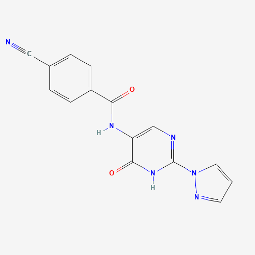 4-cyano-N-(6-oxo-2-pyrazol-1-yl-1H-pyrimidin-5-yl)benzamide (CAS: 1343457-65-7) - Related Chemical Product