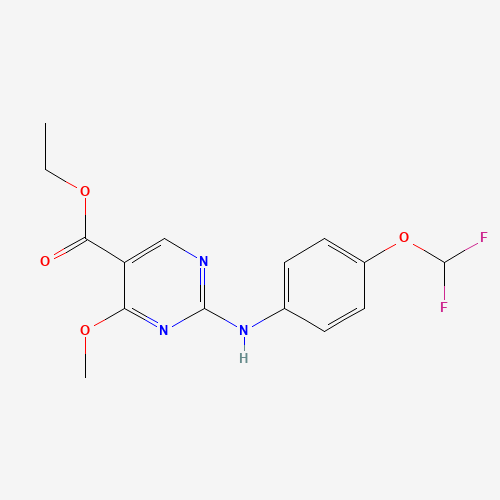 ethyl 2-[4-(difluoromethoxy)anilino]-4-methoxypyrimidine-5-carboxylate (CAS: 1428558-32-0) - Chemical Structure and Molecular Formula 