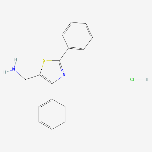 (2,4-diphenyl-1,3-thiazol-5-yl)methanamine;hydrochloride (CAS: 879896-44-3) - Chemical Structure and Molecular Formula 