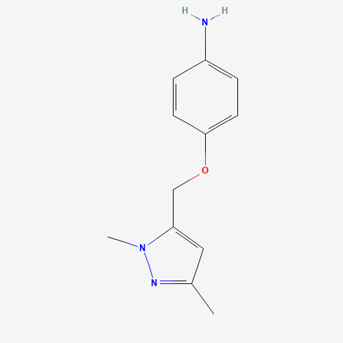 4-[(2,5-dimethylpyrazol-3-yl)methoxy]aniline (CAS: 1146853-32-8) - Chemical Structure and Molecular Formula 