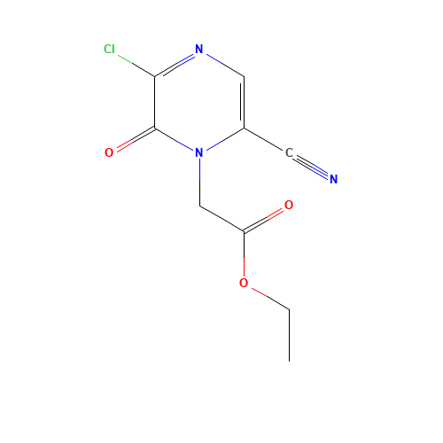 ethyl 2-(3-chloro-6-cyano-2-oxopyrazin-1-yl)acetate (CAS: 312904-96-4) - Chemical Structure and Molecular Formula 