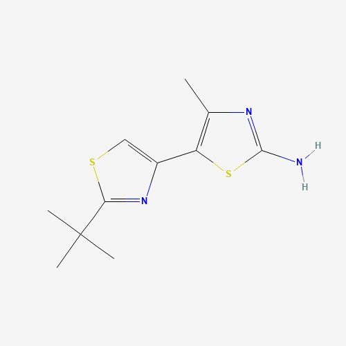 5-(2-tert-butyl-1,3-thiazol-4-yl)-4-methyl-1,3-thiazol-2-amine (CAS: 1163707-28-5) - Chemical Structure and Molecular Formula 