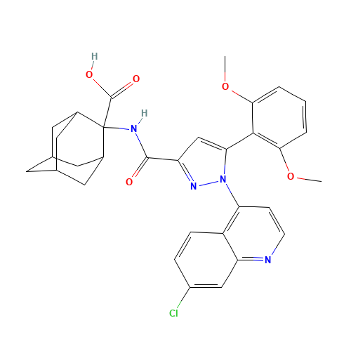 2-[[1-(7-chloroquinolin-4-yl)-5-(2,6-dimethoxyphenyl)pyrazole-3-carbonyl]amino]adamantane-2-carboxylic acid (CAS: 146362-70-1) - Related Chemical Product