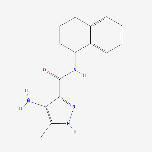 4-amino-5-methyl-N-(1,2,3,4-tetrahydronaphthalen-1-yl)-1H-pyrazole-3-carboxamide (CAS: 915372-09-7) - Chemical Structure and Molecular Formula 