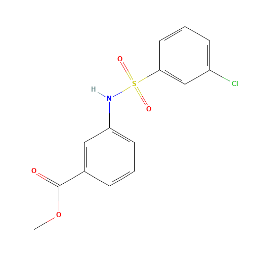 methyl 3-[(3-chlorophenyl)sulfonylamino]benzoate (CAS: 749884-41-1) - Chemical Structure and Molecular Formula 