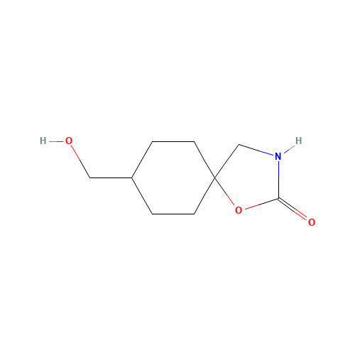 8-(hydroxymethyl)-1-oxa-3-azaspiro[4.5]decan-2-one (CAS: 1308837-48-0) - Chemical Structure and Molecular Formula 