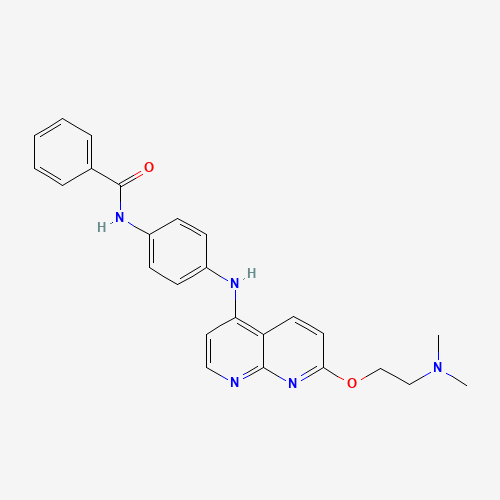 N-[4-[[7-[2-(dimethylamino)ethoxy]-1,8-naphthyridin-4-yl]amino]phenyl]benzamide (CAS: 1203509-97-0) - Chemical Structure and Molecular Formula 