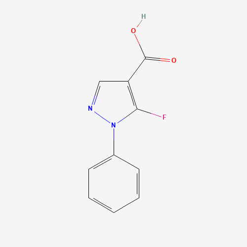 5-fluoro-1-phenylpyrazole-4-carboxylic acid (CAS: 265986-57-0) - Chemical Structure and Molecular Formula 