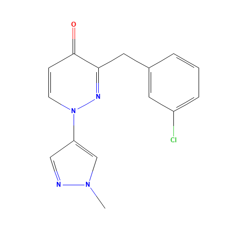 3-[(3-chlorophenyl)methyl]-1-(1-methylpyrazol-4-yl)pyridazin-4-one (CAS: 1314392-52-3) - Chemical Structure and Molecular Formula 
